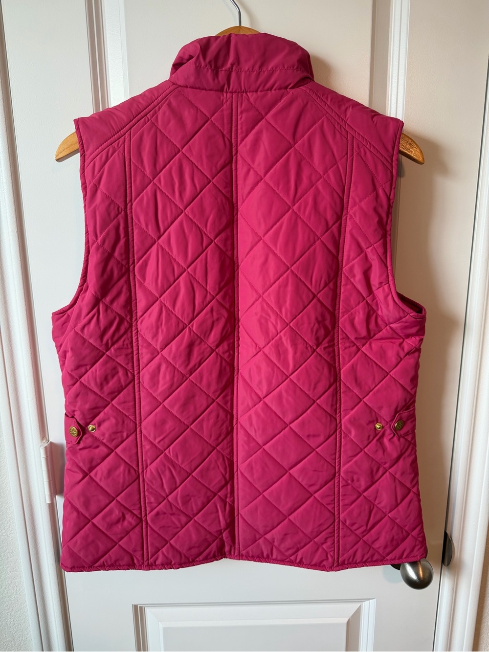 Tory Burch Fuchsia Quilted Vest with Gold Accents - Picture 3 of 7